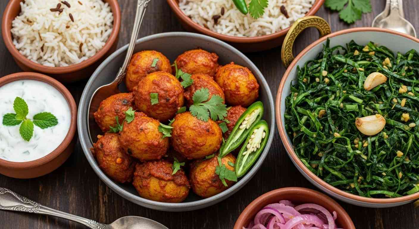 Dum Aloo and Haak Saag