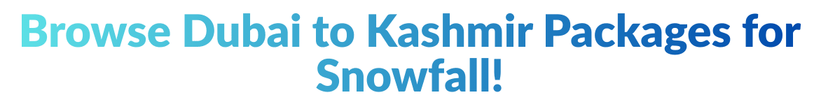 Browse Dubai to Kashmir Packages for Snowfall