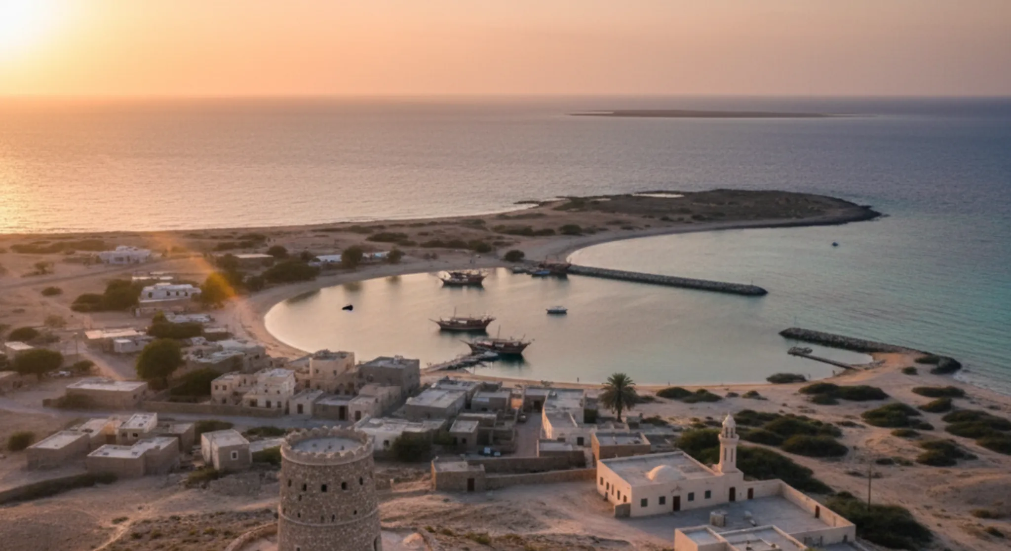 Yas Island Abu Dhabi aerial with racetrack, marina and waterfront