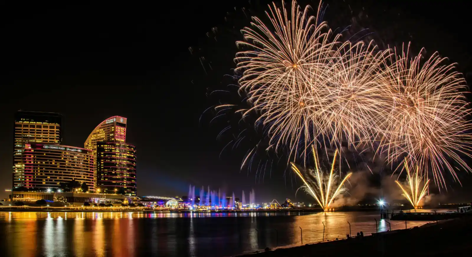 Fireworks lighting up the skyline during UAE National Day celebrations