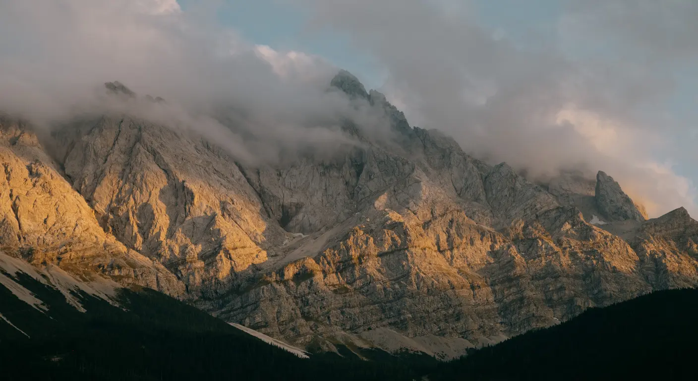 Dramatic mountain landscape with clouds in Musandam region Oman scenic view