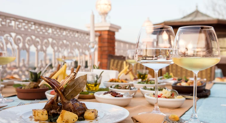 Machboos and Emirati breads served in the 1960s-style interior of Al Fanar restaurant, Al Seef Dubai