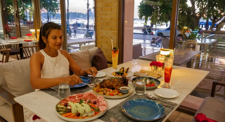 Grilled Gulf seafood with Dubai Creek view at Aseelah restaurant, Radisson Blu Deira