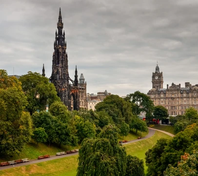 Edinburgh city skyline on the UK Family Holiday from Dubai