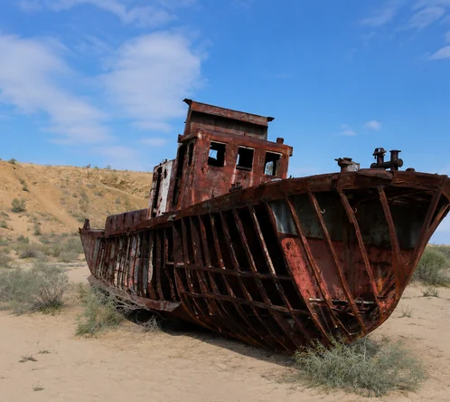 Ship graveyard at Muynak on the Aral Sea Expedition