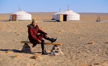 A yurt camp on the shore of the vanishing Aral Sea, Uzbekistan