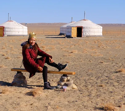 A yurt camp on the shore of the vanishing Aral Sea, Uzbekistan
