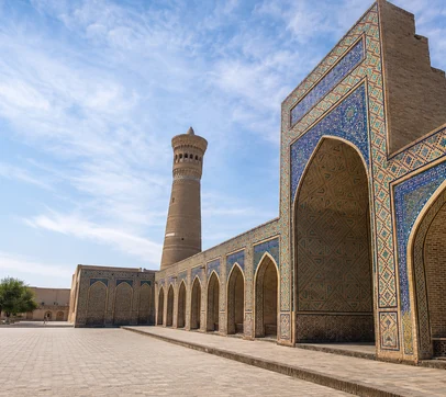 The Poi Kalon complex and Kalon minaret in old Bukhara, Uzbekistan