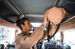Corporate staff transport bus in Colombo